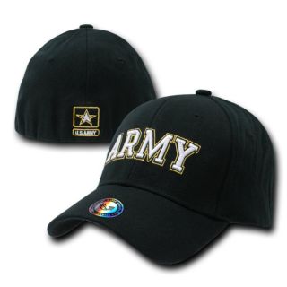 black united states army baseball cap flexible headband brand new