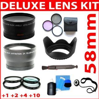 Wide Angle Lens + 2x Telephoto Lens + 3Pcs Filter Kit