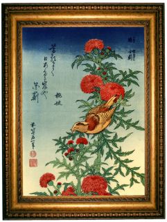  on canvas of Crossbill on a Thistle by Katsushika Hokusai