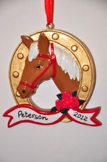 Christmas Ornaments Horse Shoe Saddle Free Personalization New