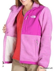 The North Face Womens Heathered Magenta Pink Denali Jacket Large 12 14