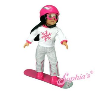 Snowboard Boots Goggles Helmet Top Pants 6pc Set Fits American Girl 18