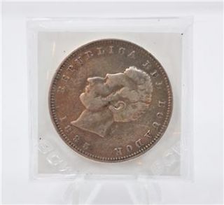 Ecuador 1 Sucre 1895 Heaton Birmingham Silver Crown Coin