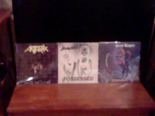 lot of 3 heavy metal vinyl lps anthrax grim reaper venom good used