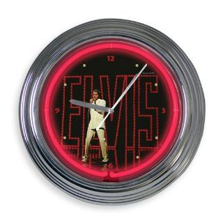 Elvis 15 in Neon Clock