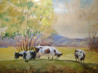 Harriet Krawiec WPA Era Illinois Watercolor Superb Landscape Great