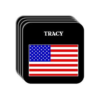 US Flag   Tracy, California (CA) Set of 4 Mini Mousepad