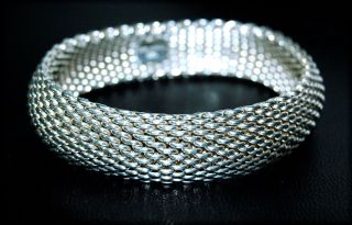 tiffany Co ❧ Somerset Sterling Mesh ❧ Domed Bangle Bracelet