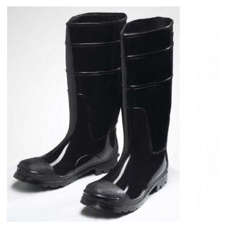 Black PVC Steel Toe Boots Size 15