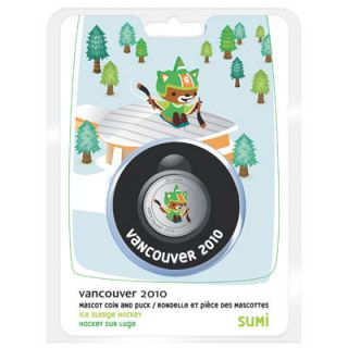 2010 Vancouver Olympic Mascot Sumi Coin and Hockey Puck