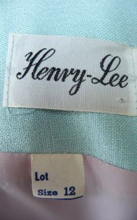 VTG 60s HENRY LEE Pastel Blue Lace Insert Mini Shift Dress Size M