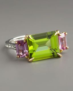 Paolo Costagli Peridot & Pink Sapphire Ring   