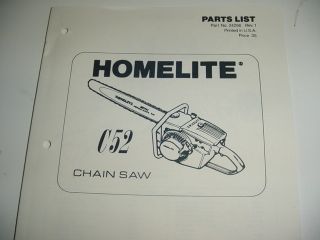 Homelite C52 C 52 Chainsaw Parts List