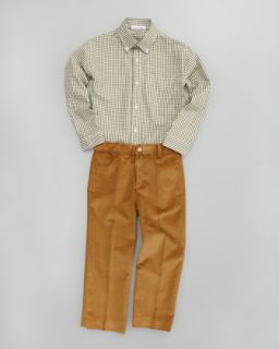 Ralph Lauren Childrenswear Classic Crewneck Sweater & Plaid Poplin