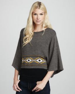 Design History Cropped Tribal Sweater   