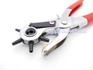 New LEATHER HOLE PUNCH w/ Coating Hand Pliers Punch Belt Holes Rubber