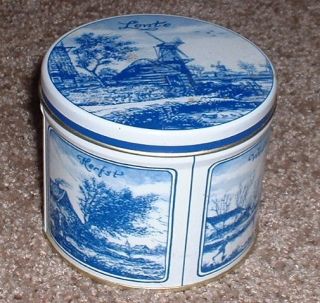 Vintage Tin Can Box Jar Holland Windmill Container Box