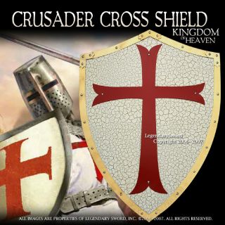 Medieval Crusader Templar Red Cross Shield Masonic