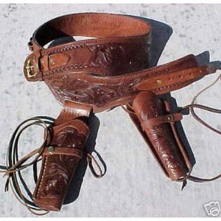 NEW Brown Genuine Leather Double Western Holster Cowboy
