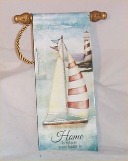 Nautical Wall Plaque Sail Boat Lighthouse Sea Side Wall Decoration