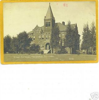 Real Photo Postcard Greer College Hoopeston IL Childs