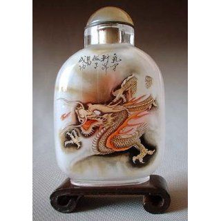 Hand Painted Crystal Reverse Painting Collectible Snuff