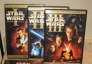 Star Wars Prequel Trilogy 6 Disc Set DVD Widescreen Mint Cond Super A