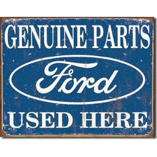 Genuine Ford Parts Used Here Distressed Retro Vintage Tin