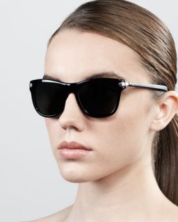 XXV Special Edition Retro Rectangle Sunglasses, Black