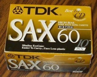 10 TDK SA X 60 Blank Audio Cassette Tapes High Bias Type II NEW