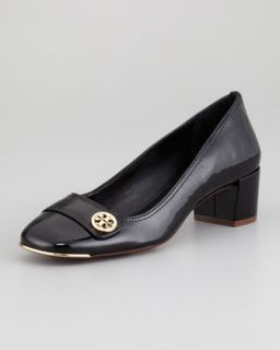 X1A98 Tory Burch Marion Patent Leather Pump, Black