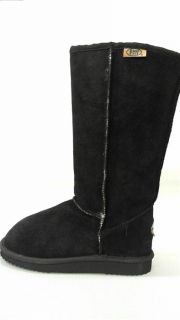 Emu Ridge Barwon High Womens Winter Boots 5 Medium M Black Suede Solid
