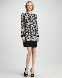 T5M2X Phoebe Couture Geo Print Long Sleeve Jersey Dress