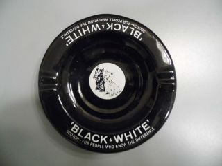  Vintage Black White Scotch Ashtray