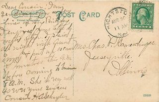 NJ Hightstown Main Street mailed 1917 Town View R6251