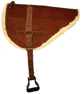  * Suede Leather Bareback Saddle Pad w/ Fleece Bottom NEW Horse Tack