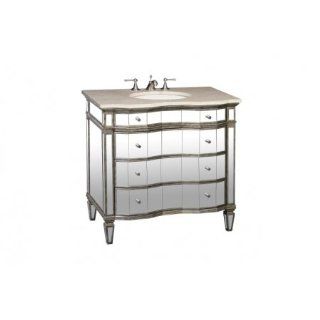 58643 Vanities Collection Modern Mirrored Vanity Sink with