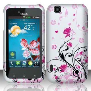 Pink Flower with Black Vine Rubber Texture LG E739