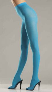  Size Turquoise Blue Opaque Queen Spandex Mix Womens Hosiery New