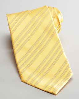 bias stripe silk tie yellow $ 215