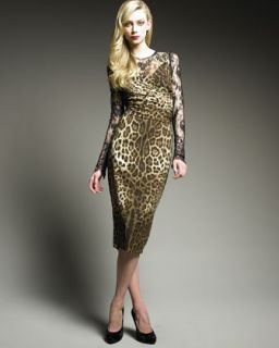 Dolce & Gabbana Velvet Back Leopard Dress   
