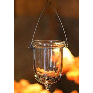 Hanging Tealight Holder Set of 6 Clear Glass   3 Inches