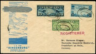 Stamps US Germany 1936 Hindenburg Zeppelin Flight Cover Sieger 418 €