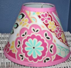 Lamp Shade MW Pottery Barn Teen PB Paisley Pop Pink Aqua Girls Room