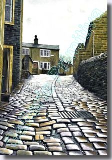 STUART HIRST ►CONTEMPORARY WATERCOLOR GICLEE PRINT ~ Wet Streets