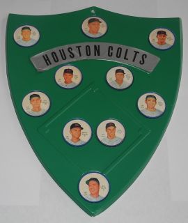 1962 Salada Baseball Team Shield Houston Colts 10 Coin Token Pin Set