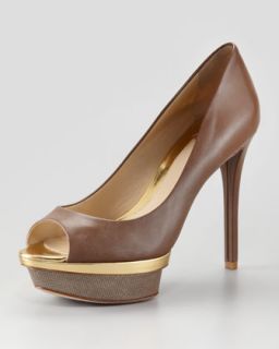  platform pump taupe available in taupe $ 350 00 b brian atwood peep