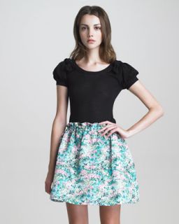  puff sleeve knit top a line floral print skirt $ 295 395 pre order