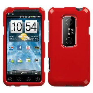 Solid Flaming Red Hard Protector Case Cover For HTC EVO 3D