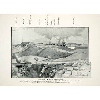 1905 Print Russo Japanese War Battle Meter Hill Mortar